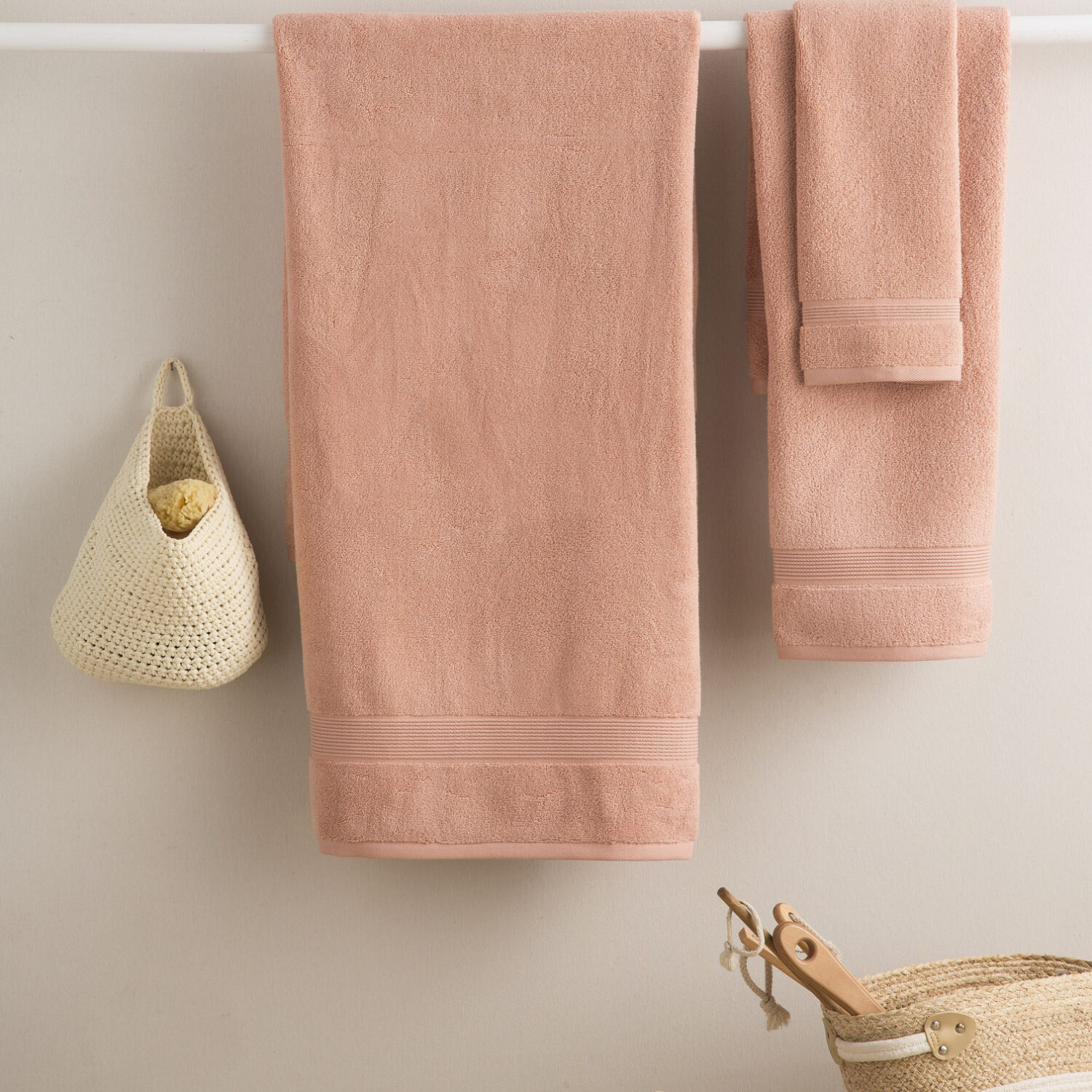 Juego 3 toallas de baño beige LUXURY algodón 100% Zero Twist extrasuave y  ecológico - Castma, fabricante de ropa del hogar